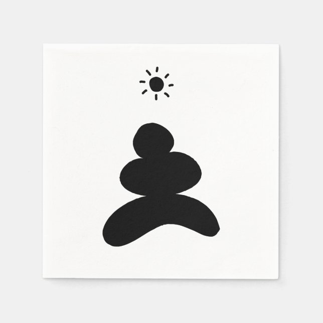 Boho abstract Stone and Sun Pappersservett (Framsidan)