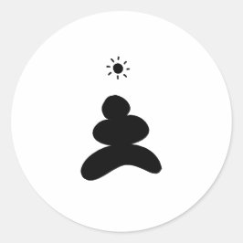 Boho abstract Stone and Sun Runt Klistermärke