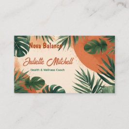 Boho Abstract Terracotta Tropical Business Card Visitkort