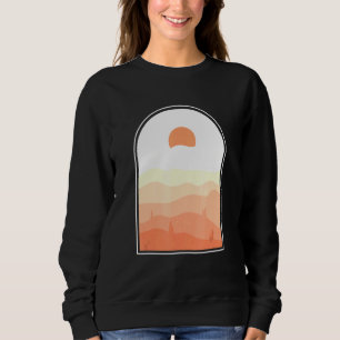 Boho Abstrakt Art Desert Sunset liggande Geometri T Shirt