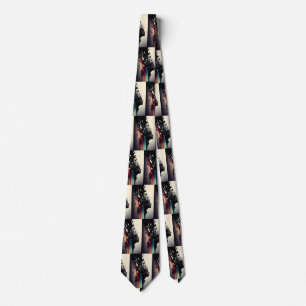 Boho abstrakt art med flicka ansikte slips