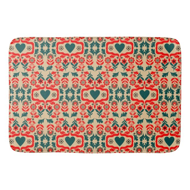 Boho Abstrakt Blomkonst Badrumsmatta (Framsidan)