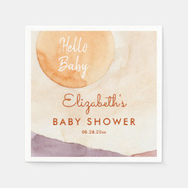 Boho Abstrakt Desert och Sol Baby Shower Pappersservett