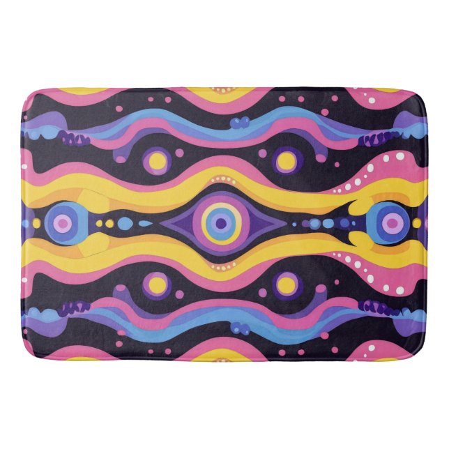 Boho-Abstrakt färglös 3 Badrumsmatta (Framsidan)