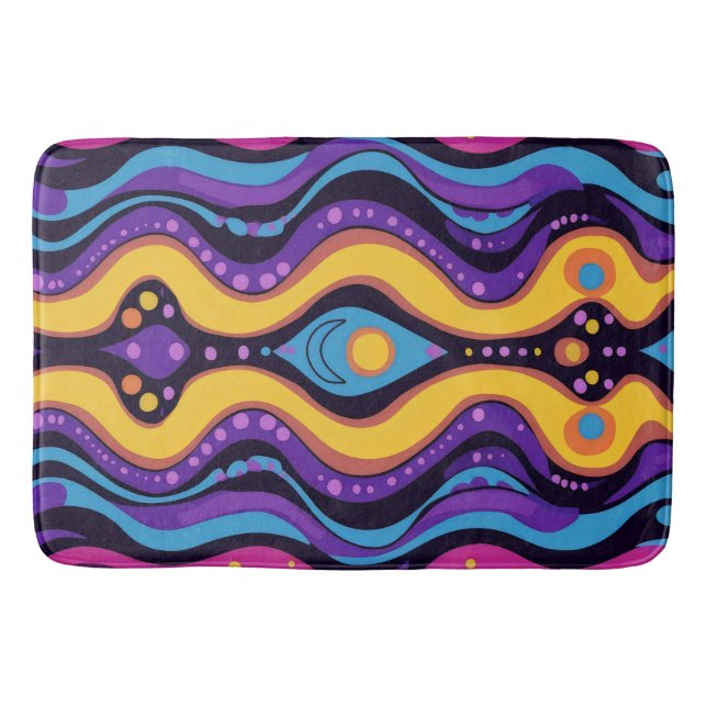 Boho Abstrakt färglös 4 Badrumsmatta (Framsidan)