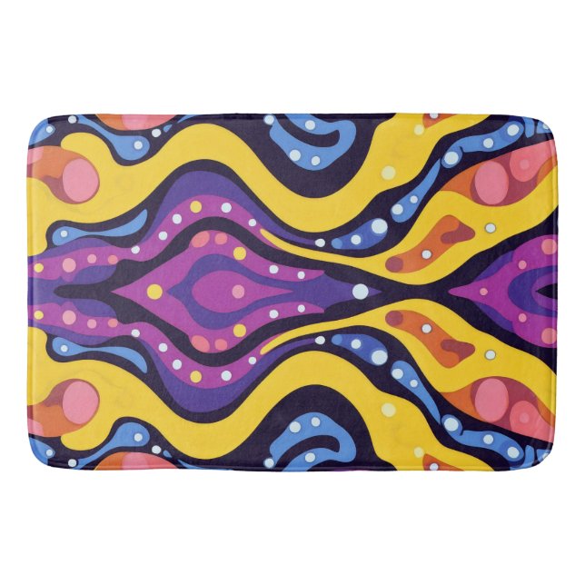 Boho Abstrakt färgstark 11 Badrumsmatta (Framsidan)