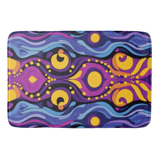 Boho Abstrakt färgstark 14 Badrumsmatta (Framsidan)