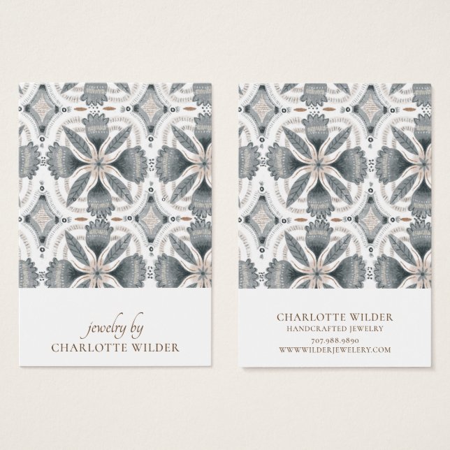 Boho Abstrakt Form örhänge Visningskort Visitkort (Framsida & baksida)