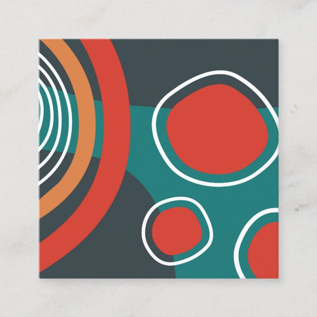 Boho-abstrakt formar konst fyrkantigt visitkort (Framsida)