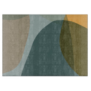 Boho Abstrakt Geometric Shapes Blue and Gult