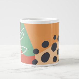 Boho abstrakt grafik terracotta red jumbo mugg