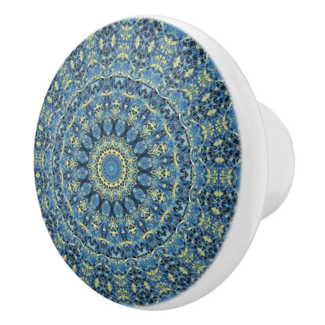 Boho Abstrakt Groovy Van Gogh Starry Night Mandala Knopp (Höger)
