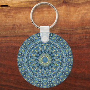 Boho Abstrakt Groovy Van Gogh Stjärnkväll Mandala Nyckelring