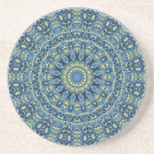 Boho Abstrakt Groovy Van Gogh Stjärnkväll Mandala Underlägg (Framsidan)