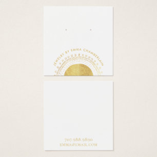 Boho Abstrakt Guld Circle Earring Visning Card Fyrkantigt Visitkort