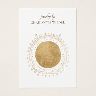 Boho Abstrakt Guld Circle Earring Visning Card Visitkort