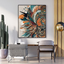 Boho Abstrakt Kom Closer Art Poster