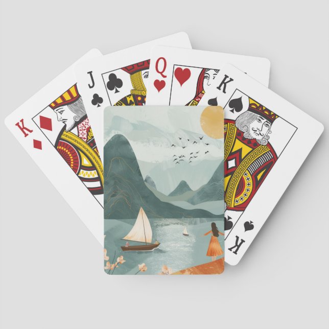 Boho Abstrakt liggande (11) Casinokort (Baksidan)