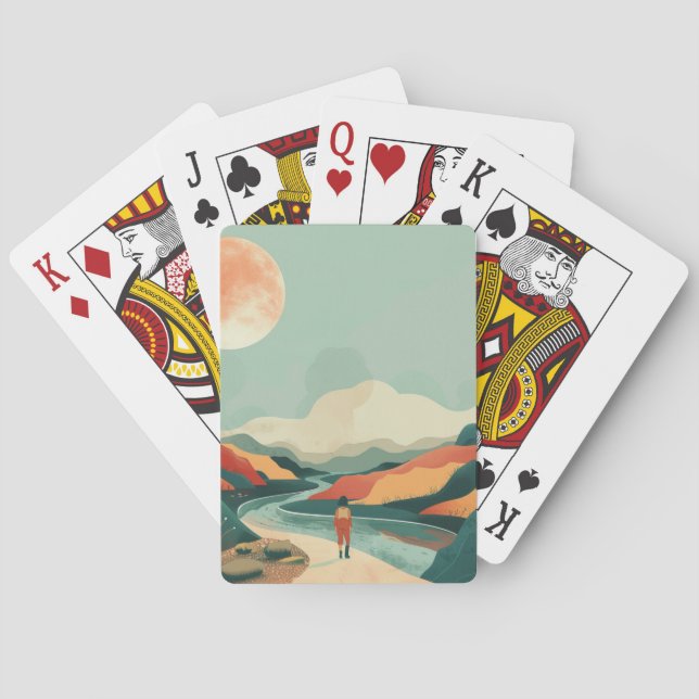 Boho Abstrakt liggande (14) Casinokort (Baksidan)