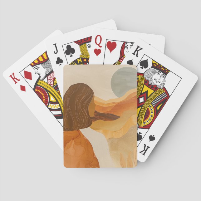 Boho Abstrakt liggande (17) Casinokort (Baksidan)