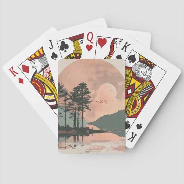 Boho Abstrakt liggande (1) Casinokort (Baksidan)