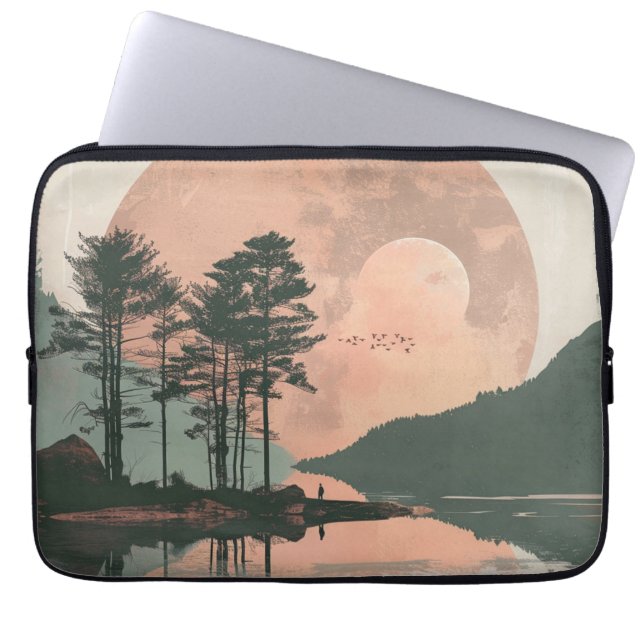 Boho Abstrakt liggande (1) Laptop Fodral (Framsidan)