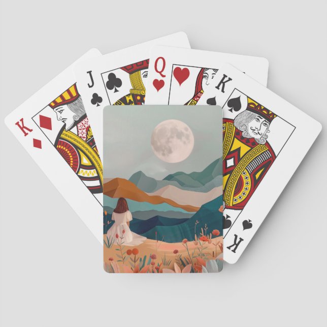 Boho Abstrakt liggande (21) Casinokort (Baksidan)