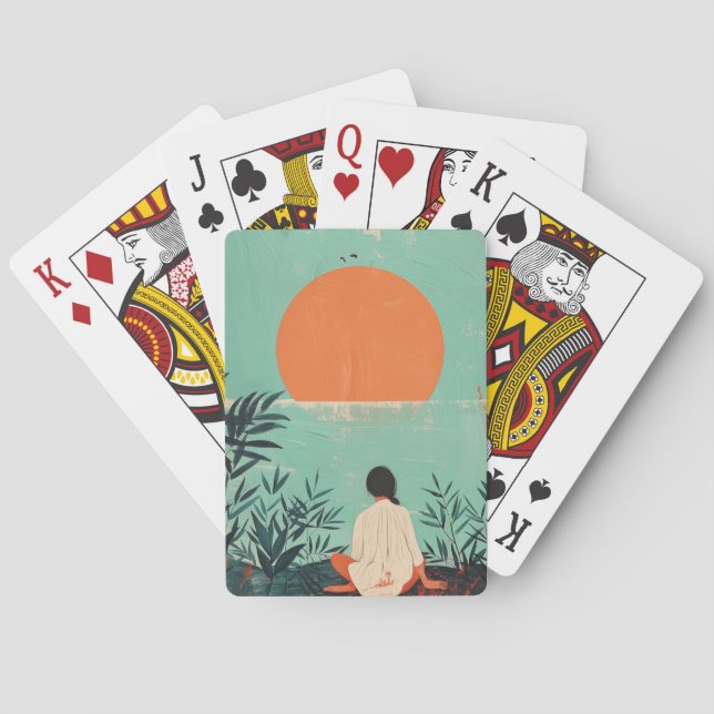 Boho Abstrakt liggande (22) Casinokort (Baksidan)