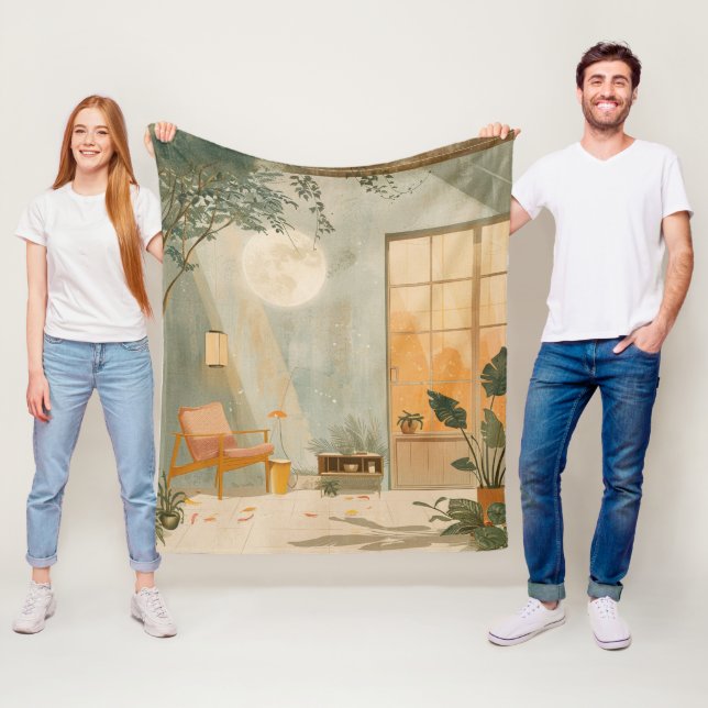 Boho Abstrakt liggande (6) Fleecefilt (På plats)