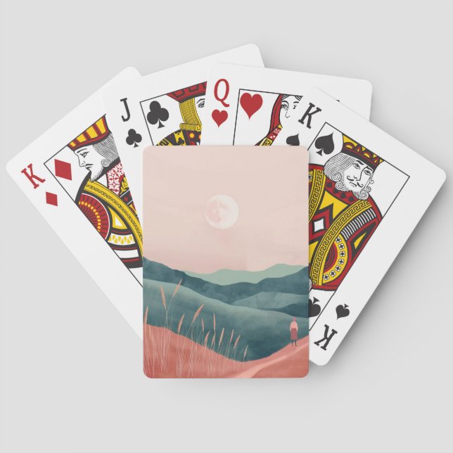 Boho Abstrakt liggande (7) Casinokort (Baksidan)