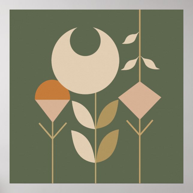 Boho Abstrakt Lilja Poster (Framsidan)