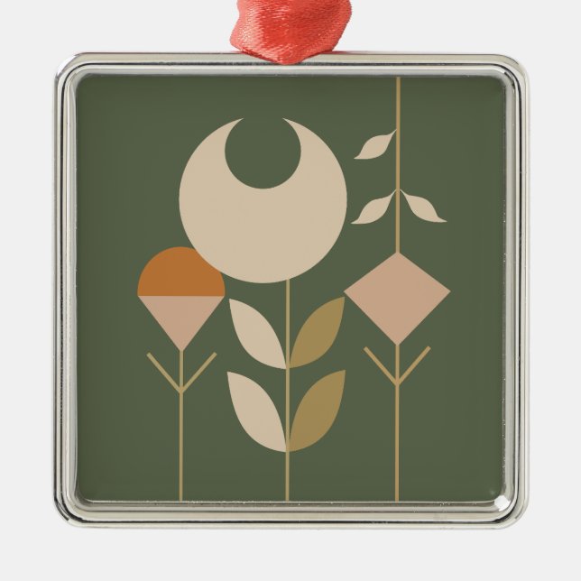 Boho Abstrakt Lily Julgransprydnad Metall (Framsidan)