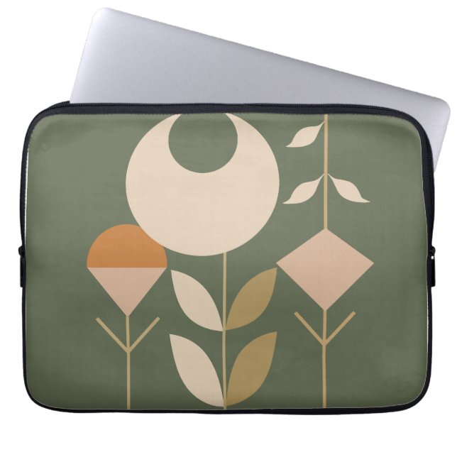 Boho Abstrakt Lily Laptop Fodral (Framsidan)