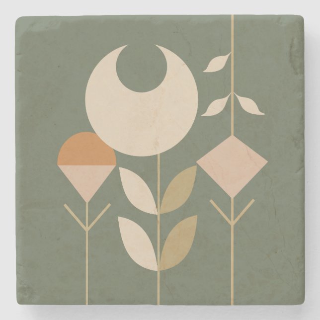 Boho Abstrakt Lily Stenunderlägg (Framsidan)