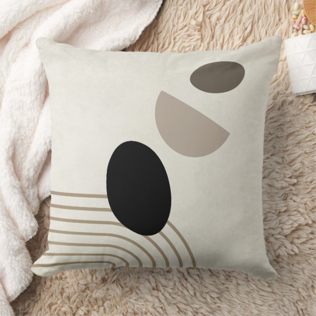 Boho Abstrakt Mid Century Modern Dekorativ kudde (Filt)