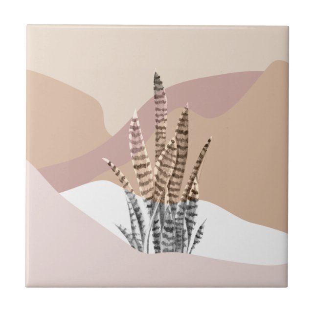 Boho Abstrakt Modern Sukkulent Kakelplatta (Framsidan)