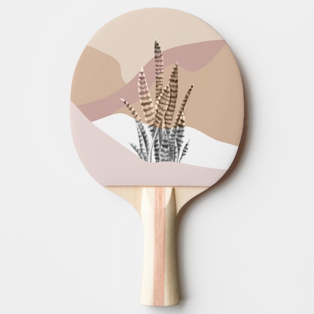 Boho Abstrakt Modern Sukkulent Pingisracket (Framsidan)