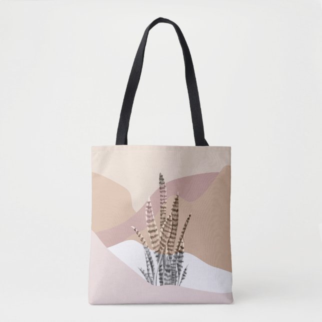 Boho Abstrakt Modern Sukkulent Tygkasse (Framsida)