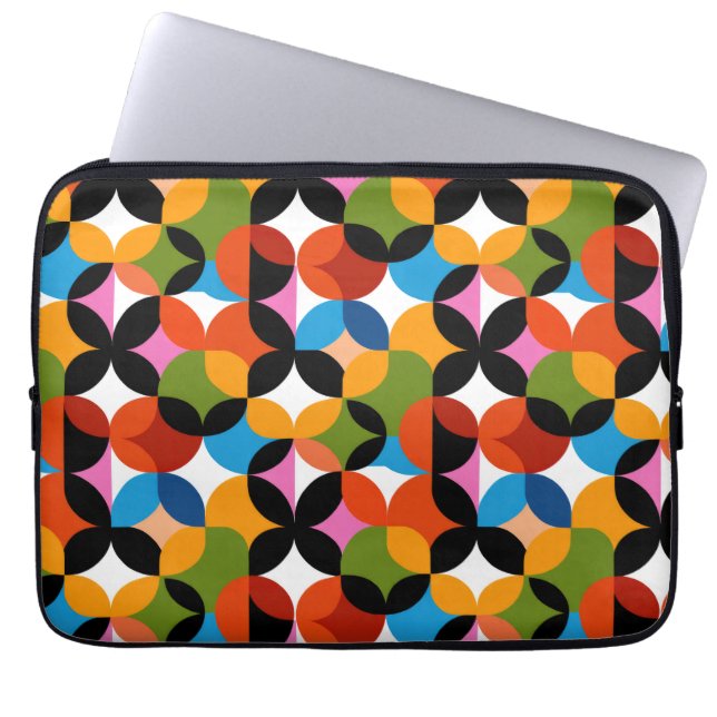 BOHO Abstrakt Mönster Färgrik Mid Century Modern Laptop Fodral (Framsidan)