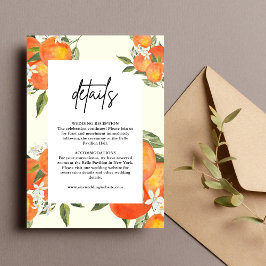 Boho Abstrakt Orange Bröllopsdetaljer Tilläggskort