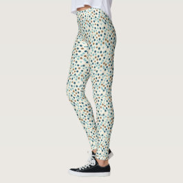Boho Abstrakt Polka Dot Mönster Leggings