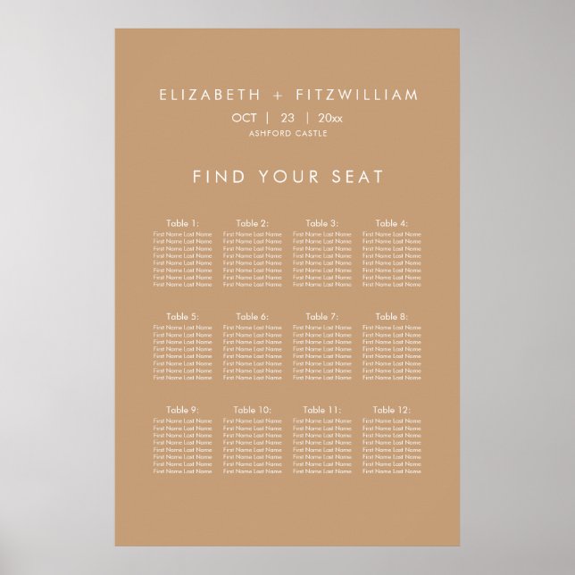 Boho Abstrakt | Poster av Gentle Fawn Bröllop säte (Framsidan)