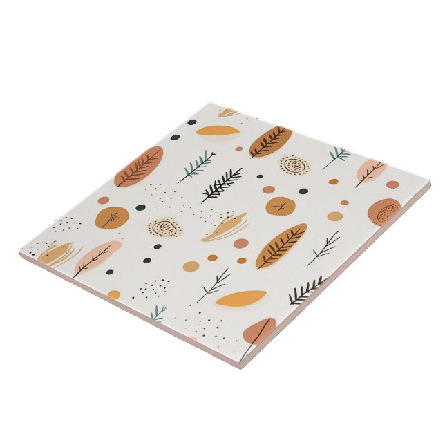 Boho Abstrakt Retro Trendig Collection Kakelplatta (Sidan)