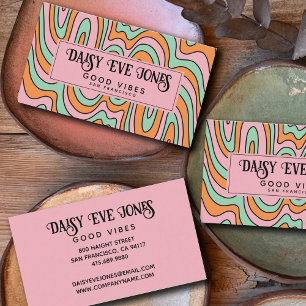 Boho Abstrakt Retro Visitkort