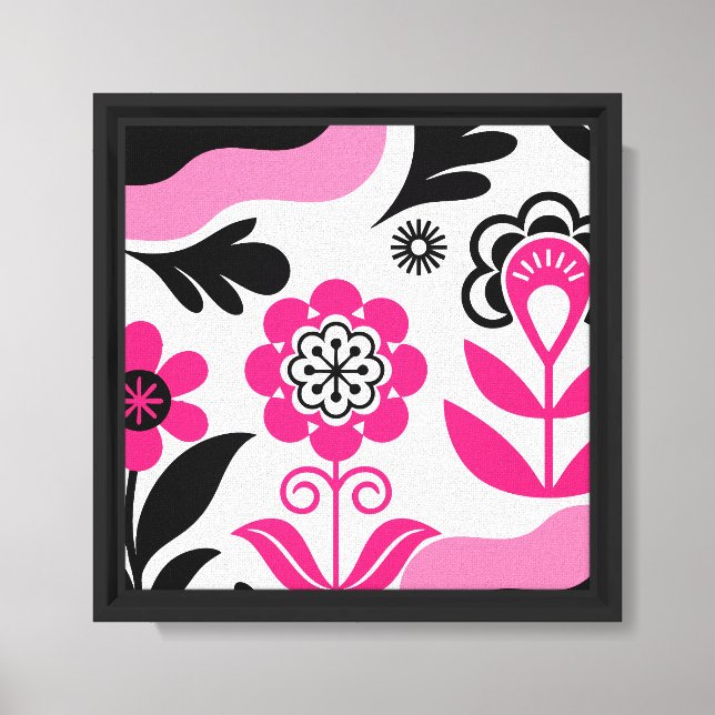 Boho Abstrakt Rosa Blomma Väggkonst Canvastryck (Framsida)