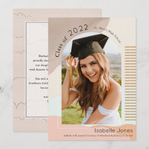 Boho Abstrakt Shapes Arch Studenten annons Inbjudningar