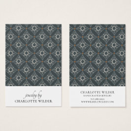 Boho Abstrakt Shapes Charcol Earring Visning Card Visitkort