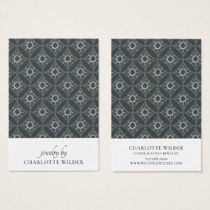 Boho Abstrakt Shapes Charcol Earring Visning Card Visitkort
