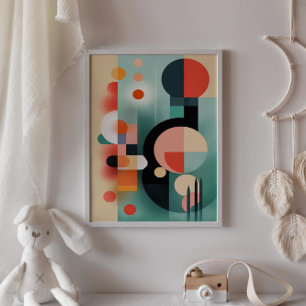 Boho Abstrakt Shapes Digital Wall Art Poster
