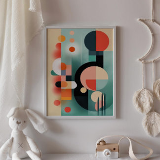 Boho Abstrakt Shapes Digital Wall Art Poster
